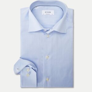 Eton Contemporary Fit - Signature Twill Dress Skjorte i Blå