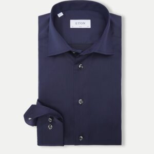 Eton Slim fit - Signature Twill Dress Skjorte i Navy Blå